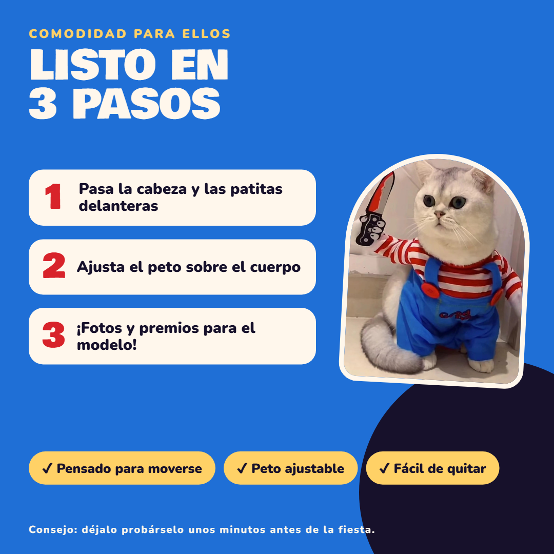 Disfraz de miedo para perros y gatos