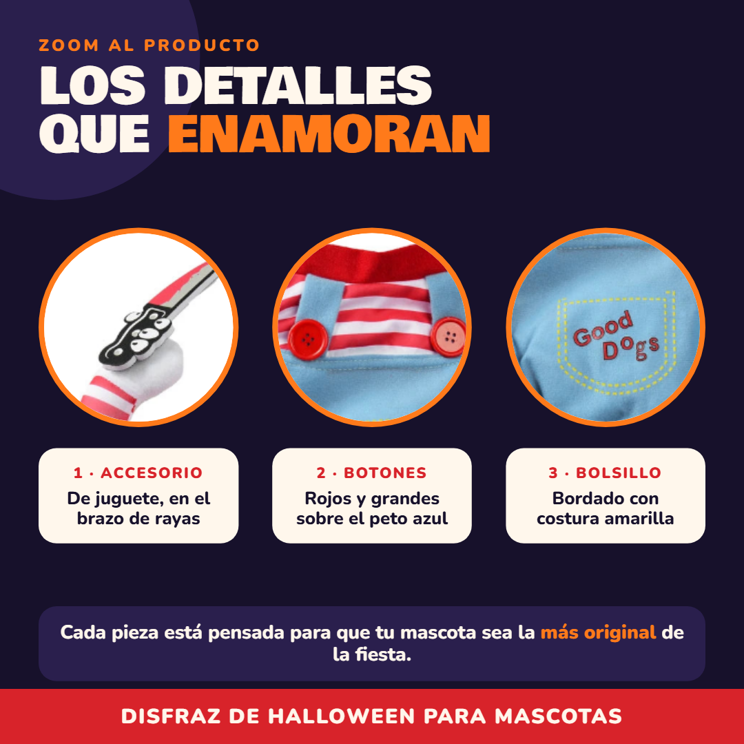 Disfraz de miedo para perros y gatos